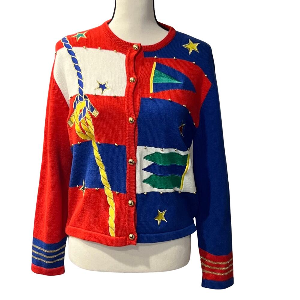 Vintage Women's Nautical Cardigan Size M